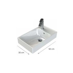 Turkuaz 50x30 cm Sharp Etajerli Lavabo
