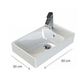 Turkuaz 50x30 cm Sharp Etajerli Lavabo
