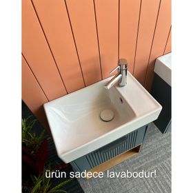 Turkuaz 50x30 cm Sharp Etajerli Lavabo