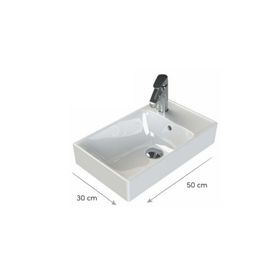 Turkuaz 50x30 cm Sharp Etajerli Lavabo