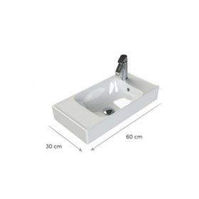 Turkuaz 60x30 cm Sharp Etajerli Lavabo