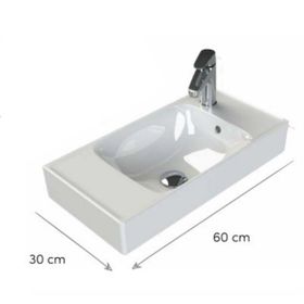 Turkuaz 60x30 cm Sharp Etajerli Lavabo