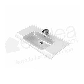 Turkuaz Anova Etajerli 100 cm Lavabo
