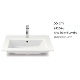 Turkuaz Arte Etajerli 55 cm Lavabo