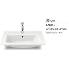 Turkuaz Arte Etajerli 55 cm Lavabo