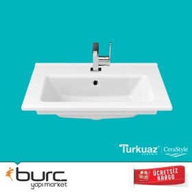 Turkuaz Arte Etajerli 75 cm Lavabo