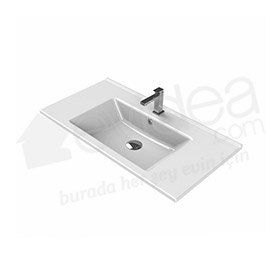Turkuaz Arte Etajerli 85 cm Lavabo