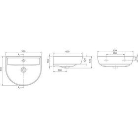 Turkuaz Bella 55 cm Lavabo