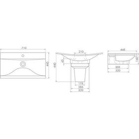 Turkuaz Bella Tezgah Üstü 70 cm Lavabo