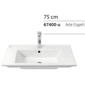 Turkuaz Cerastyle Arte 45 . 75 cm Etajerli Lavabo