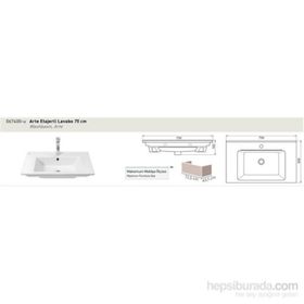 Turkuaz Cerastyle Arte 45 . 75 cm Etajerli Lavabo