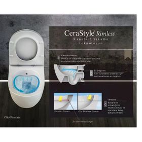 Turkuaz Cerastyle City Rimless Asma Klozet + Bella Slim UF Kapak