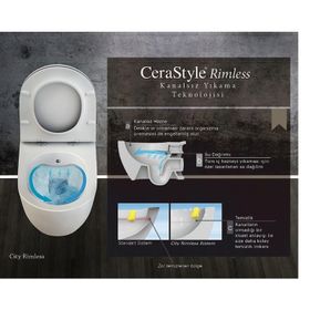 Turkuaz Cerastyle City Rimless Asma Klozet + Bella Slim UF Kapak