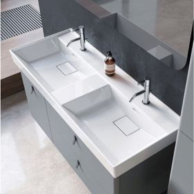 Turkuaz Cerastyle Sharp 120x48 cm Etajerli Lavabo