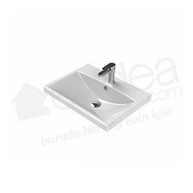 Turkuaz Elite Etajerli 60 cm Beyaz Lavabo