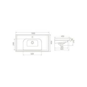 Turkuaz Frame 100 cm Seramik Lavabo