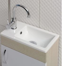 Turkuaz Seramik 24x42 cm Turkuaz Cerastyle Mini Küçük Banyo Karavan Lavabo