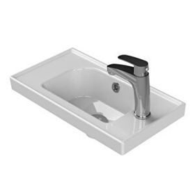 Turkuaz Seramik 50x28 cm Sağdan Delik Turkuaz Cerastyle Frame Etajer Uyumlu Lavabo