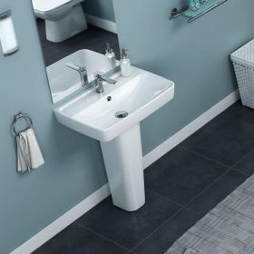 Turkuaz Seramik 50x40 cm ve Noura Uzun Ayak Cerastyle Duru Lavabo