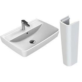 Turkuaz Seramik 50x40 cm ve Noura Uzun Ayak Cerastyle Duru Lavabo