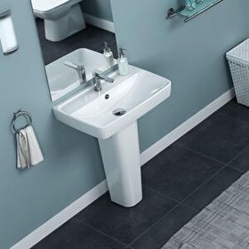 Turkuaz Seramik 50x40 cm ve Noura Uzun Ayak Cerastyle Duru Lavabo