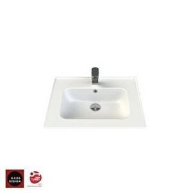 Turkuaz Seramik 60x47 cm Cerastyle Blue Etajer Uyumlu Damlalıklı Lavabo