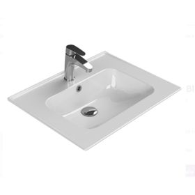 Turkuaz Seramik 60x47 cm Cerastyle Blue Etajer Uyumlu Damlalıklı Lavabo
