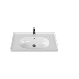 Turkuaz Seramik 80x45 cm Turkuaz Ceratyle Arya Etajer Uyumlu Damlalıklı Lavabo