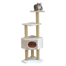 Turkuaz TR969 Krem Corner Kedi Katlı Tırmalama Kedi Oyun Evi