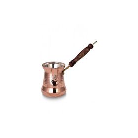 Turna Bakır TURNA1237-1 No: 2 Sultan Kırmızı Makine Dövme İnce Ahşap Kulp Cezve