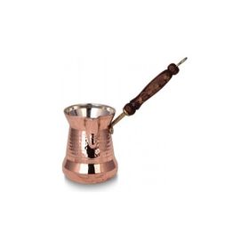 Turna Bakır TURNA1239-1 No: 4 Sultan Kırmızı Makine Dövme İnce Ahşap Kulp Cezve