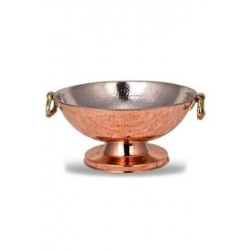 Turna Bakır TURNA2562-1 32 cm Punch Kırmızı El Dövme Sunum Kase