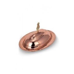Turna Bakır TURNA4403-1 31 cm Odabaşı Kırmızı El Dövme Özel Kapak Kayık Sunum Tabağı