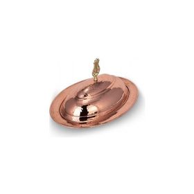 Turna Bakır TURNA4404-1 37 cm Odabaşı Kırmızı El Dövme Özel Kapak Kayık Sunum Tabağı