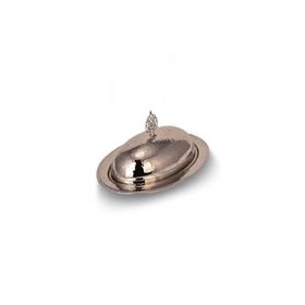 Turna Bakır TURNA4406-2 30 cm Saltanat Nikel El Dövme Şişme Kapak Kayık Sunum Tabağı