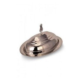 Turna Bakır TURNA4411-2 30 cm Hanedan Nikel El Dövme Klasik Kapak Kayık Sunum Tabağı