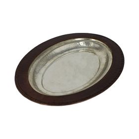 Turna Bakır TURNA4418-3 25 cm Piyade Oksit El Dövme İskender Kebap Kayık Sunum Tabağı
