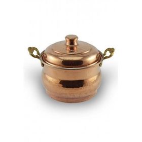 Turna Bakır TURNA5829-1 10 cm Kırmızı El Dövme Mini Güveç Şekerlik