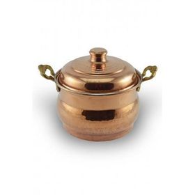 Turna Bakır TURNA5829-1 10 cm Kırmızı El Dövme Mini Güveç Şekerlik
