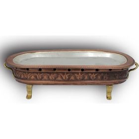 Turna Bakır TURNA5862-3 30 cm Oksit Ayaklı Közlü Sunum Kebaplık
