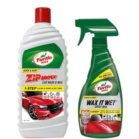 Turtle Wax 500 ml Hızlı Cila + 1 lt Zip Wax Cilalı Oto Yıkama Şampuanı