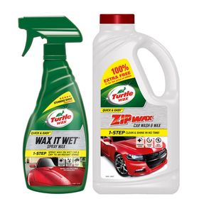 Turtle Wax 500 ml Hızlı Cila + 1 lt Zip Wax Cilalı Oto Yıkama Şampuanı