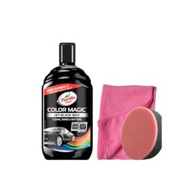 Turtle Wax 500 ml + Uygulama Süngeri + BezRenk Yenileyici Siyah Cila