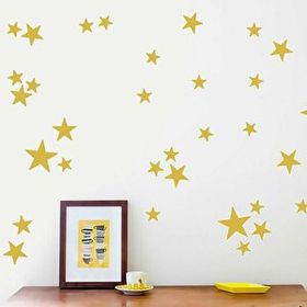 Tusador TILKI-76004 Tilki Dünyası 120 Adet Altın Renkli Yıldızlar Çocuk ve Bebek Odası Sticker