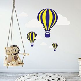 Tusador TILKI/74822 Tilki Dünyası Uçan Balon Sarı Lacivert Taraftar Bebek ve Çocuk Odası Sticker