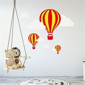 Tusador TILKI/74823 Tilki Dünyası Sarı Kırmızı Uçan Balonlar Taraftar Bebek ve Çocuk Odası Sticker