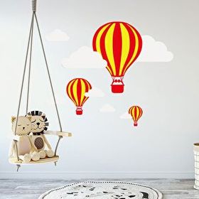 Tusador TILKI/74823 Tilki Dünyası Sarı Kırmızı Uçan Balonlar Taraftar Bebek ve Çocuk Odası Sticker