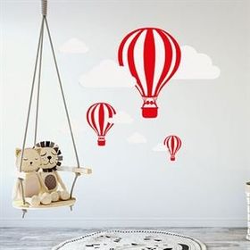 Tusador TILKI/74825 Tilki Dünyası Uçan Balonlar Kırmızı Beyaz Taraftar Bebek ve Çocuk Odası Sticker