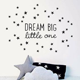 Tusador TILKI/76303 Tilki Dünyası Dream Big Little One Siyah Bebek ve Çocuk Odası Sticker