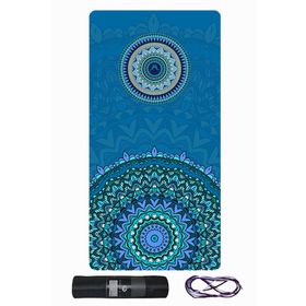 Tusi 008 Kilim Desenli Mavi Yoga Matı ve Pilates Minderi